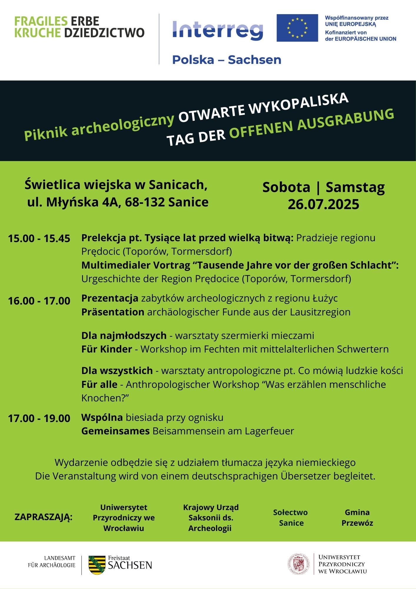 Piknik Archeologiczny „Otwarte Wykopaliska” – Sanice, 26 lipca 2025