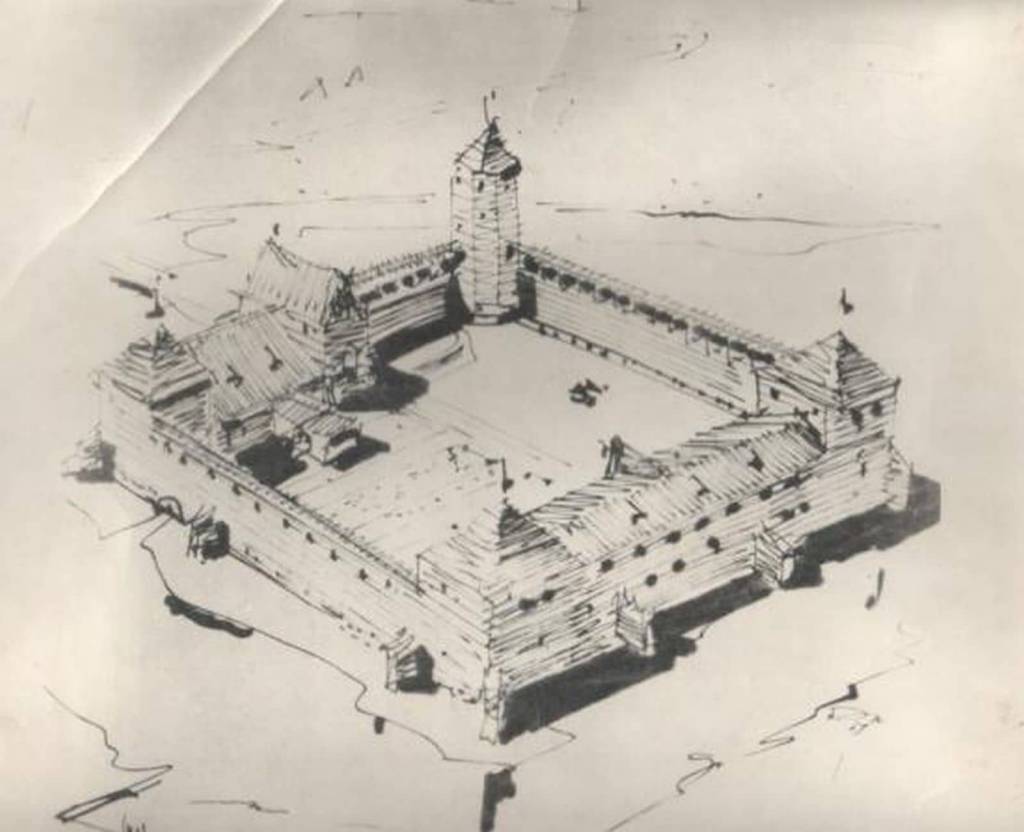 Zamek w Rawie w XVII w. wg Wacława Balda 1958 (fot. zbiory Muzeum Ziemi Rawskiej)