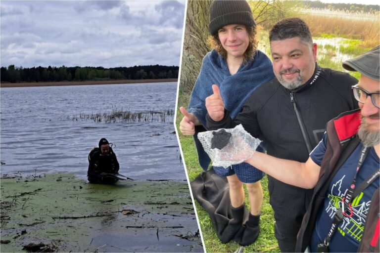 To najpewniej pierwsze rytualne stanowisko jeziorne Celtów odkryte na ziemiach dzisiejszej Polski (fot. po lewej: Bartosz Kontny, po prawej: Santiago Ybarra)