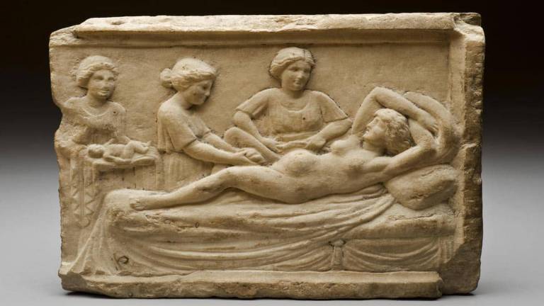 płaskorzeźba ze sceną porodu, Ostia Antica