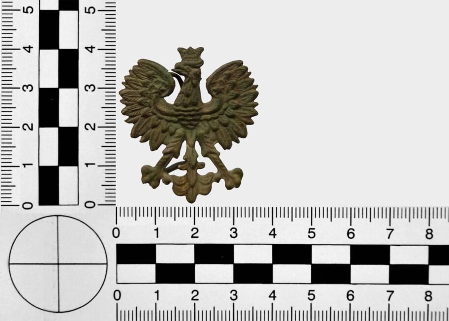 Orzełek wz.27 z czapki polskiej Policji Państwowej z czasów II RP (fot. D. Kobiałka). Urzędnicy jako manifestacja odrodzonej Polski byli traktowani jako przedstawiciele inteligencji i w pierwszej kolejności wyłapywani przez Niemców jesienią 1939 roku (fot. D. Kobiałka).