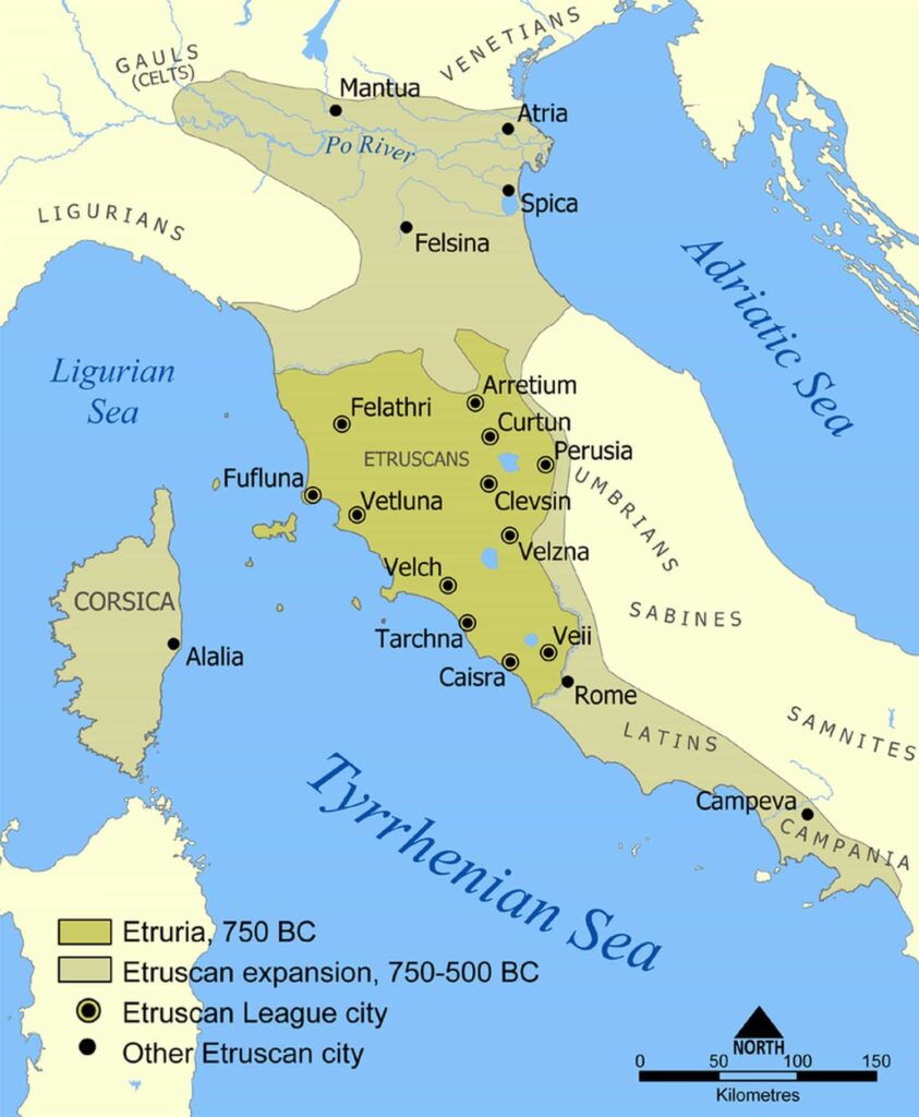 Etruria i zasięg etruskiej ekspansji na Półwyspie Apenińskim