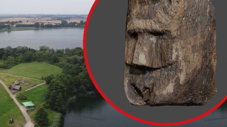 Najnowsze badania prowadzone na dnie Jeziora Lednica przyniosły jedno z najbardziej intrygujących odkryć ostatnich lat – drewnianą belkę z wyrzeźbioną ludzką twarzą, pochodzącą z konstrukcji wału obronnego