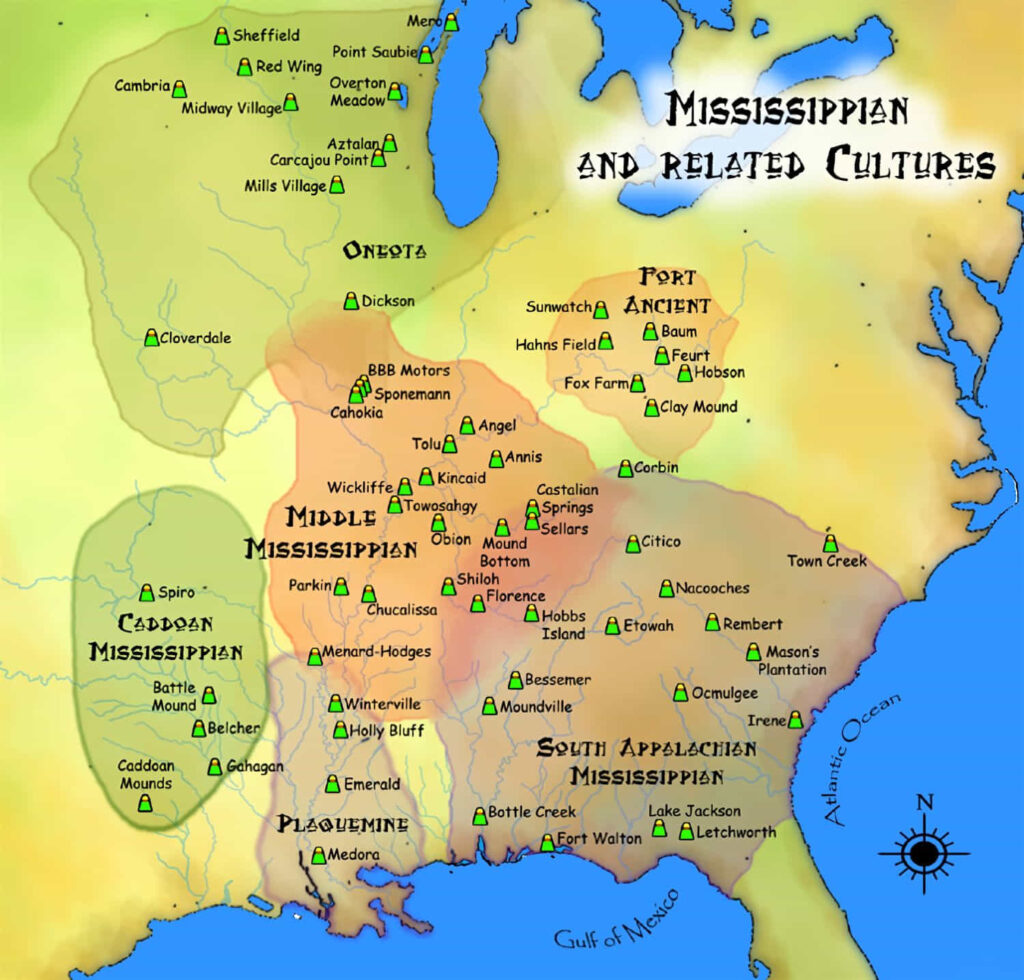 Kultury Missisipi Mapa